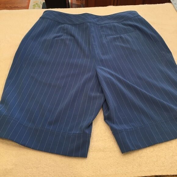 Izod blue white pinstripes size 10 stretch shorts - Picture 6 of 6
